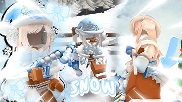 Playing MM2 with SNOW SET! ☃️ | KEYBOARD ASMR |