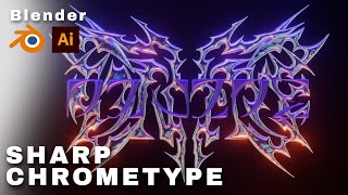 SHARP CHROME TYPE - Blender Tutorial (Beginner!!) Illustrator to BLENDER