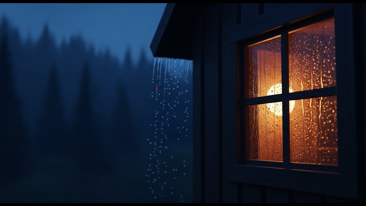 Gentle Rain Outside Cabin Window | Deep Sleep ASMR