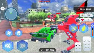 Flying Police Helicopter Car Transform Robot Games - Android Gameplay screenshot 3