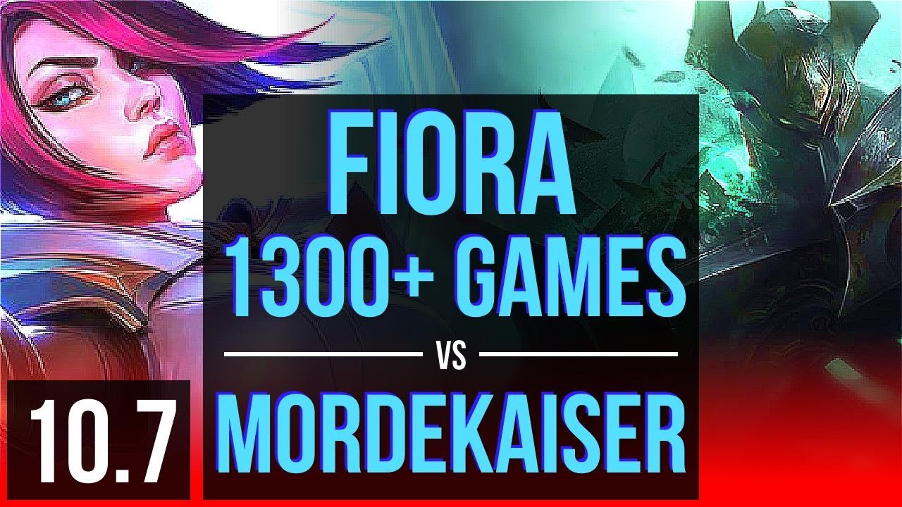 FIORA vs MORDEKAISER (TOP) | 1.2M mastery points, 1300+ games, KDA 6/1/3 | KR Master | v10.7