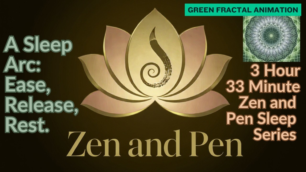 3 Hours and 33-minutes Sleep Arc: Ease, Release, Rest — Green Fractal Edition (1080p Sleep Video)