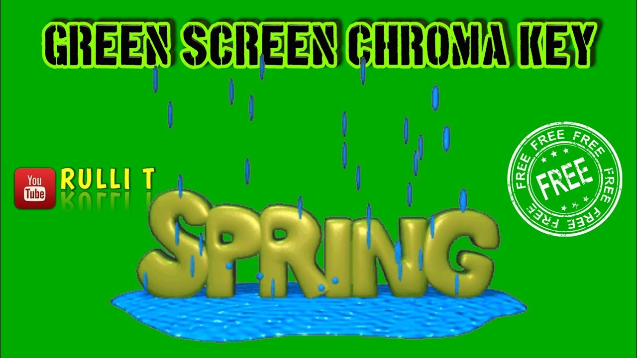 Green Screen [1080p] - SPRING WATER BLUE RAIN RIVER animation - YouTube