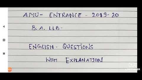 AMU (B.A LLB) Paper 2019-20 (section English) Part-1