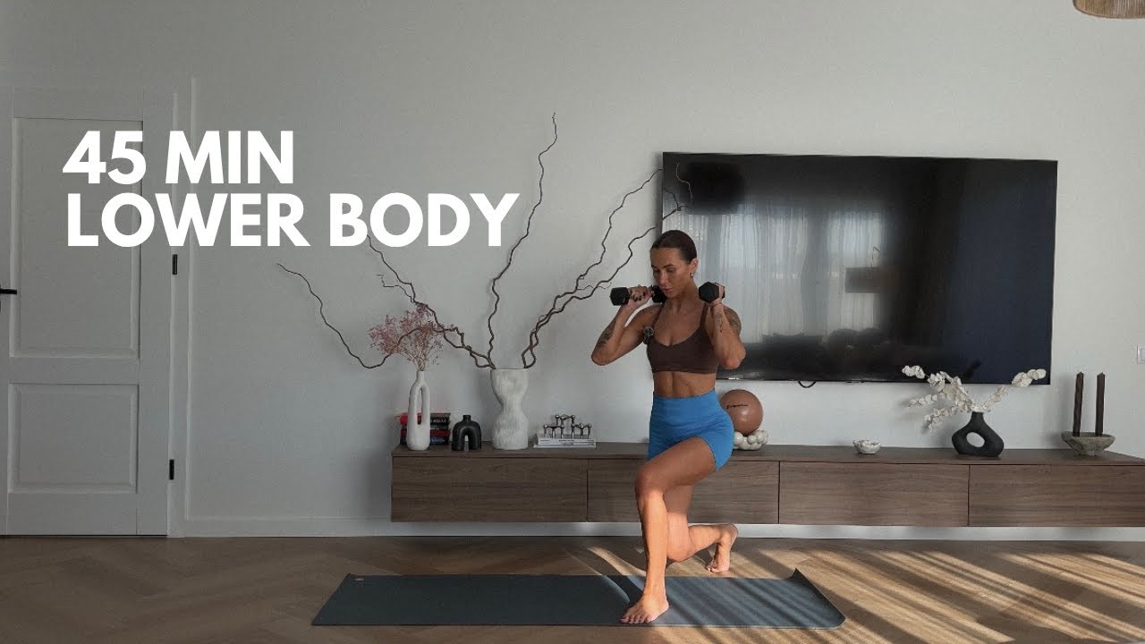 45 MIN LOWER BODY TRENIRUOTĖ | SU SVARELIAIS | CORE & CHIC | Pilatesas namuose