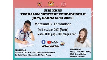 JOM！Cakna SPM 2020 : Matematik Tambahan (高级数学）