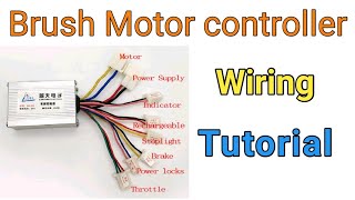 E-bike 12V 250W Brush Motor Controller Wiring Connection Resimi