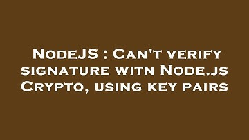 NodeJS : Can