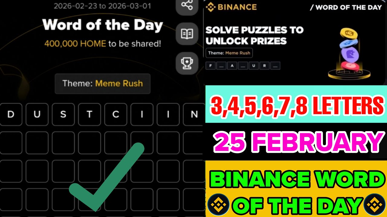 Binance Word of the Day Answer Today 25 February 2026 | 6 Letter Binance Word of the Day Answer