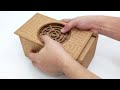 Cardboard safe box with a maze puzzle lock  cardboard creation 2024