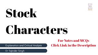 Stock Characters | Literary Terms | UGC NET NTA PGT TGT | Master Cadre | Lecturer Cadre