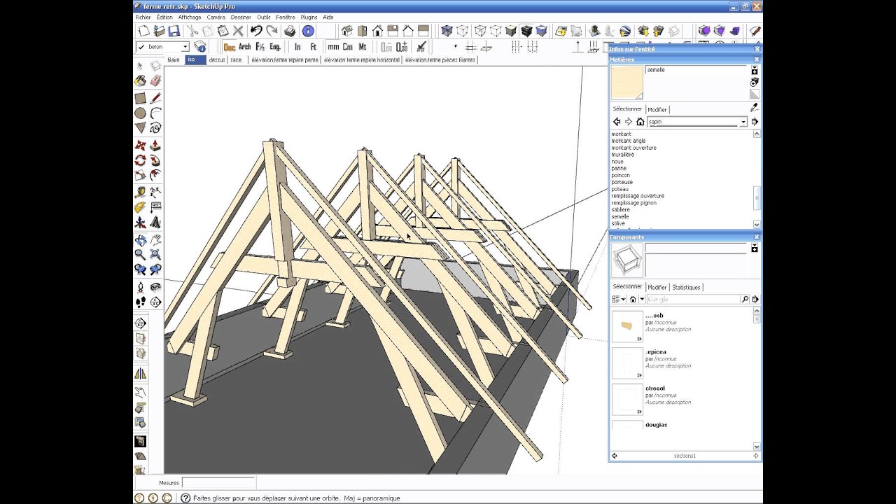 charpente bois sketchup