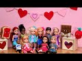Valentine's Day 2024 ! Elsa &amp; Anna toddlers - school decorating - gifts - games - Barbie