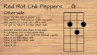 Video thumbnail of "Red Hot Chili Peppers - Otherside UKULELE TUTORIAL W/ LYRICS"