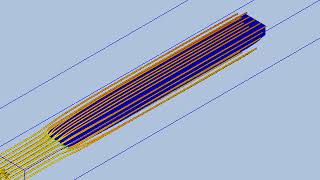 Autocad CFD SAW tub - virtual wind tunnel - curved diffuser - flow speed.