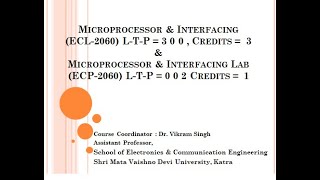 Lecture-1 Microprocessor & Interfacing (Introduction to the Course)