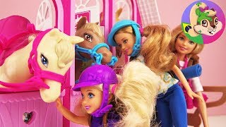 Jogo da Barbie com cavalo na fazenda - popstar 