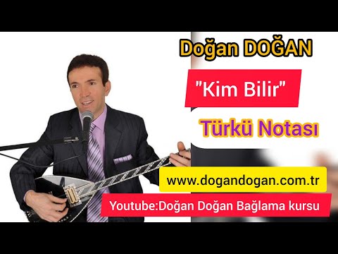 Sıfırdan Bağlama Dersi- Kim Bilir Türkü Notası, solfej Aşıklama tezenesi, çekme, çiftleme olarak çal