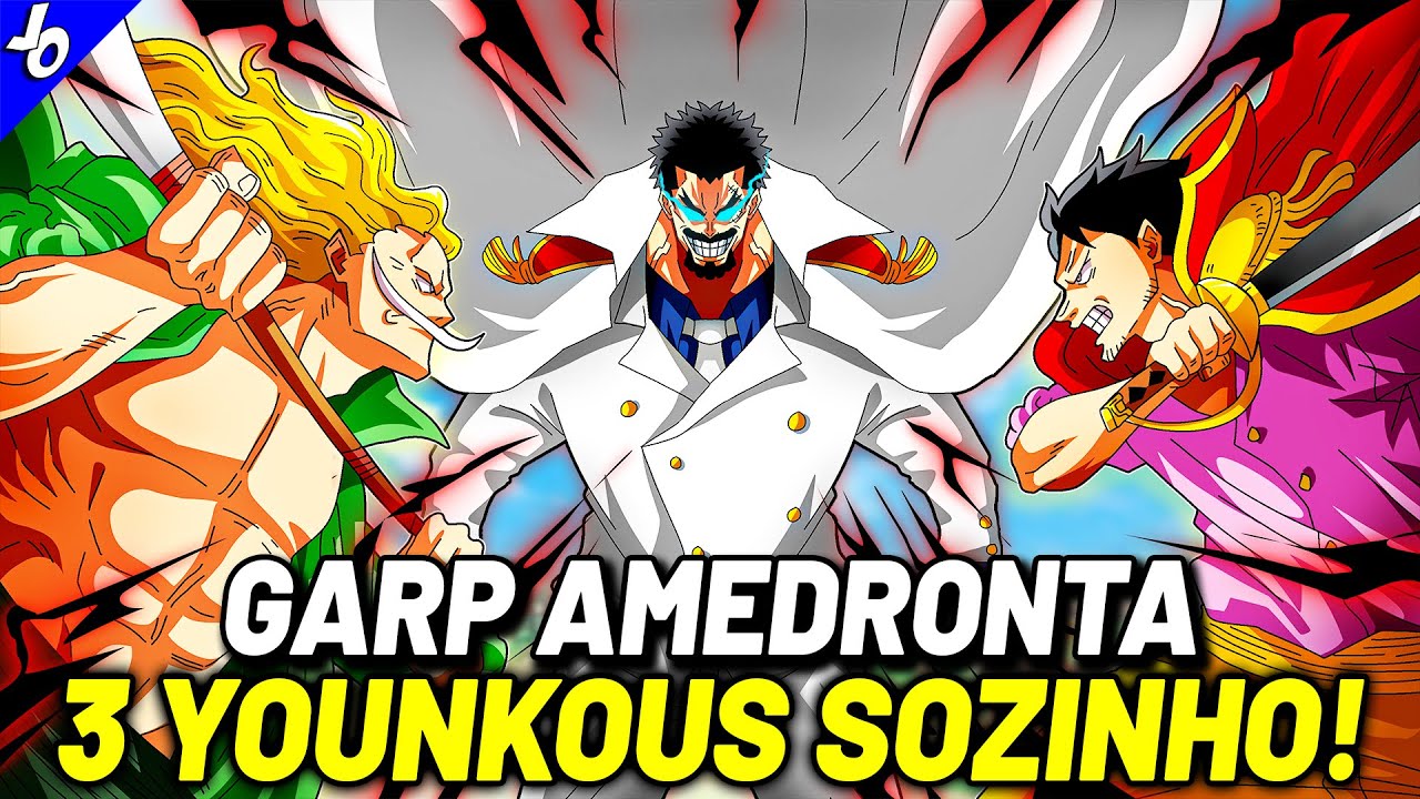 Garp revela todo o seu poder contra os piratas rocks na batalha de god valley em one piece