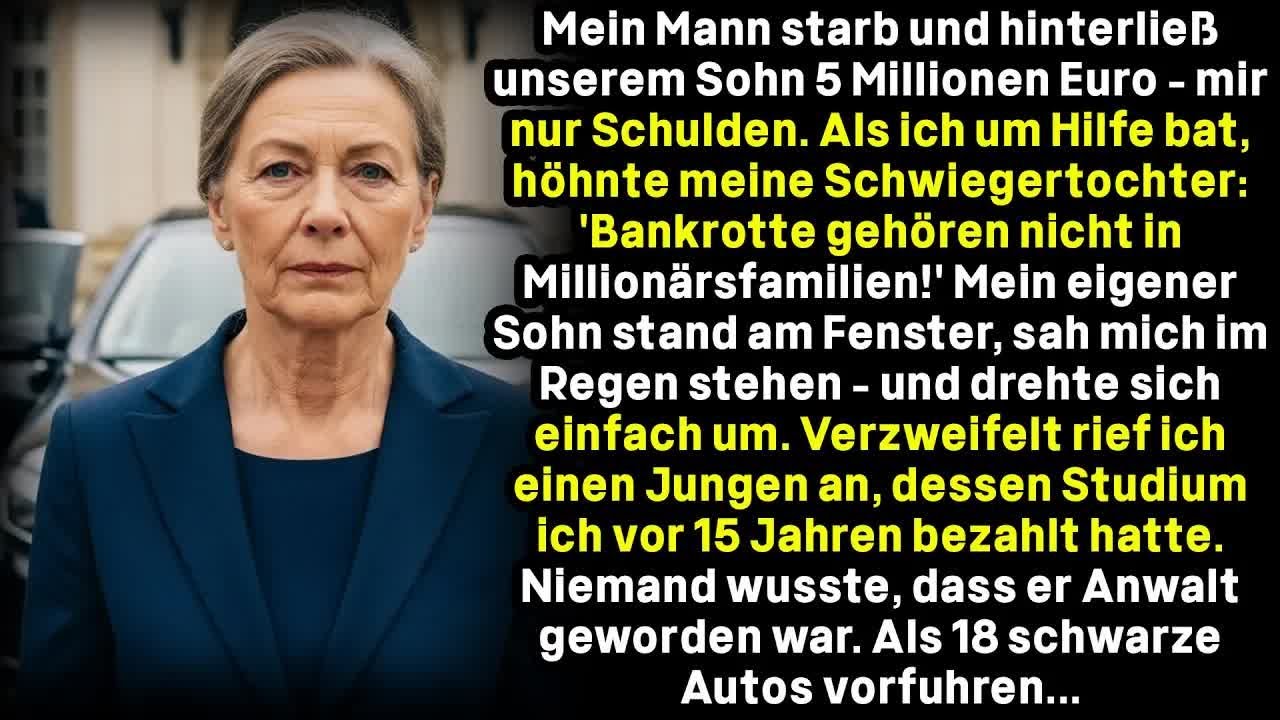 Mein Mann starb und hinterließ unserem Sohn 5 Millionen Euro – mir nur Schulden  Als ich um Hilf