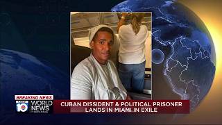 Imprisoned Cuban artist Luis Manuel Otero Alcántara arrives in Miami after release