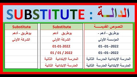 سلسة على اساسيات برنامج excel  شرح أهم الدوال الأساسية في برنامج الإكسل الدالة SUBSTITUTE