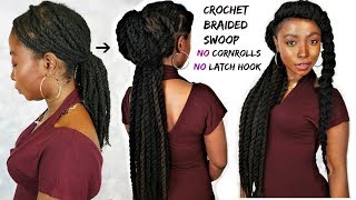 Crochet Braided Swoop Natural Hair Tutorial | Low Manipulation Hair Style by Craving Curly Kinks 14,428 views 6 years ago 7 minutes, 49 seconds