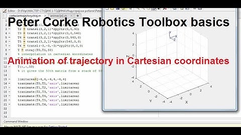 Matlab robotics toolbox basics - Animation of trajectory in Cartesian coordinates