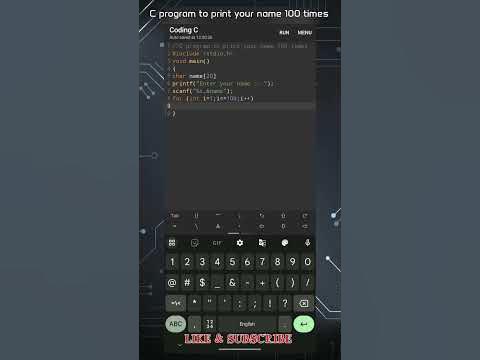Printing Your Name 100 Times with a Simple C Program #cprogramming # ...