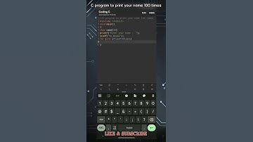 Printing Your Name 100 Times with a Simple C Program #cprogramming #ccode #coding #java #python