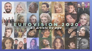 EUROVISION 2020 - Artists by Age (Oldest to Youngest)