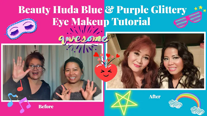 Beauty Huda Blue &  Purple Glittery Eye Makeup Tut...