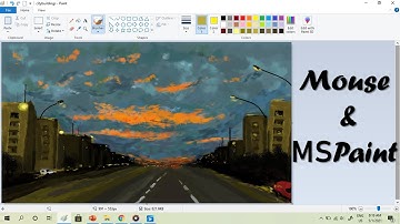 HOW TO PAINT WITH A MOUSE AND MS PAINT | City Buildings at Night Digital Painting