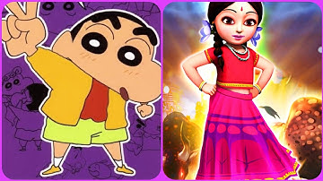 Super Shinchan Run vs Little Radha Gameplay 