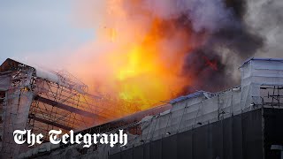 video: Watch: Fire engulfs Copenhagen’s old stock exchange in ‘Notre-Dame moment’
