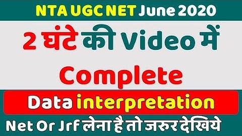 Complete Data Interpretation in Hindi ll Nta Ugc Net Paper 1