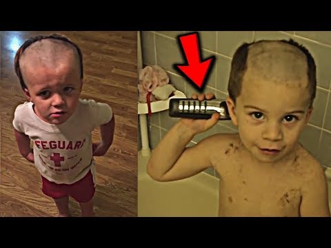 cute-baby-boy-caught-shaving-hair-bald---funniest-haircut-fails-caught-on-camera