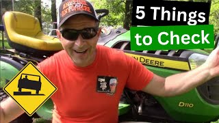 MOWER CUTS UNEVENLY - 5 Things to CHECK  - John Deere Lawn Tractor D, L, LA, E, X 100 Series