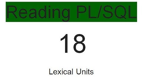 Lexical Units 18