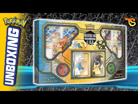 Jogo de Cartas Pokemon Baralho de Liga Duplo Reshiram e Charizard GX -  Pikachu e Zekrom GX