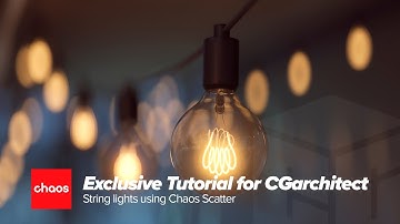 Exclusive Tutorial: Create String Lights with Chaos Scatter #tutorial #3d #render #archviz #vray