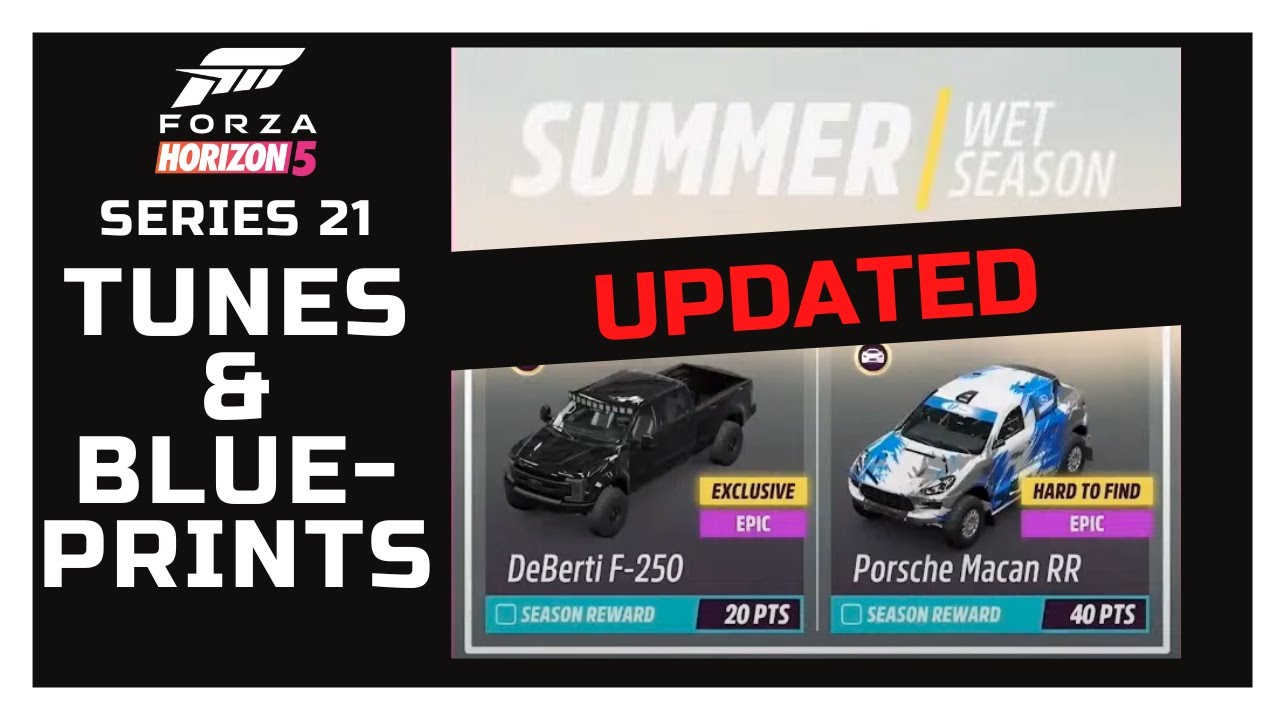 Forza Horizon 5 Series 21 Summer UPDATED How to Complete Tunes & Blueprints
