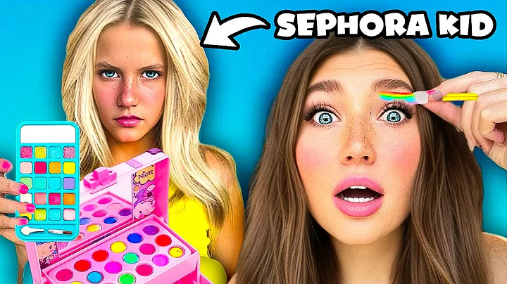 Only using REAL 10YR OLD MAKEUP! *sephora kid not happy*