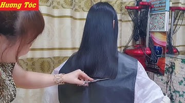 Hướng dẫn cắt tóc ngang bầu nhanh rất đẹp - tại Hương tóc