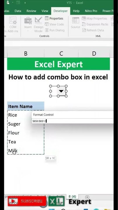 how-to-add-combo-box-in-excel-youtube