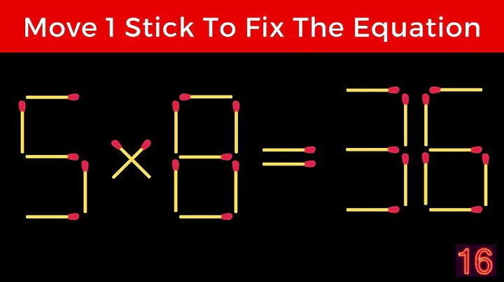 Matchstick Equation Puzzle No.2 - Fix The Equation , Move 1 Stick To Fix The Equation