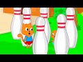 Cats Family in English - Giant Bowling Pins Cartoon for Kids