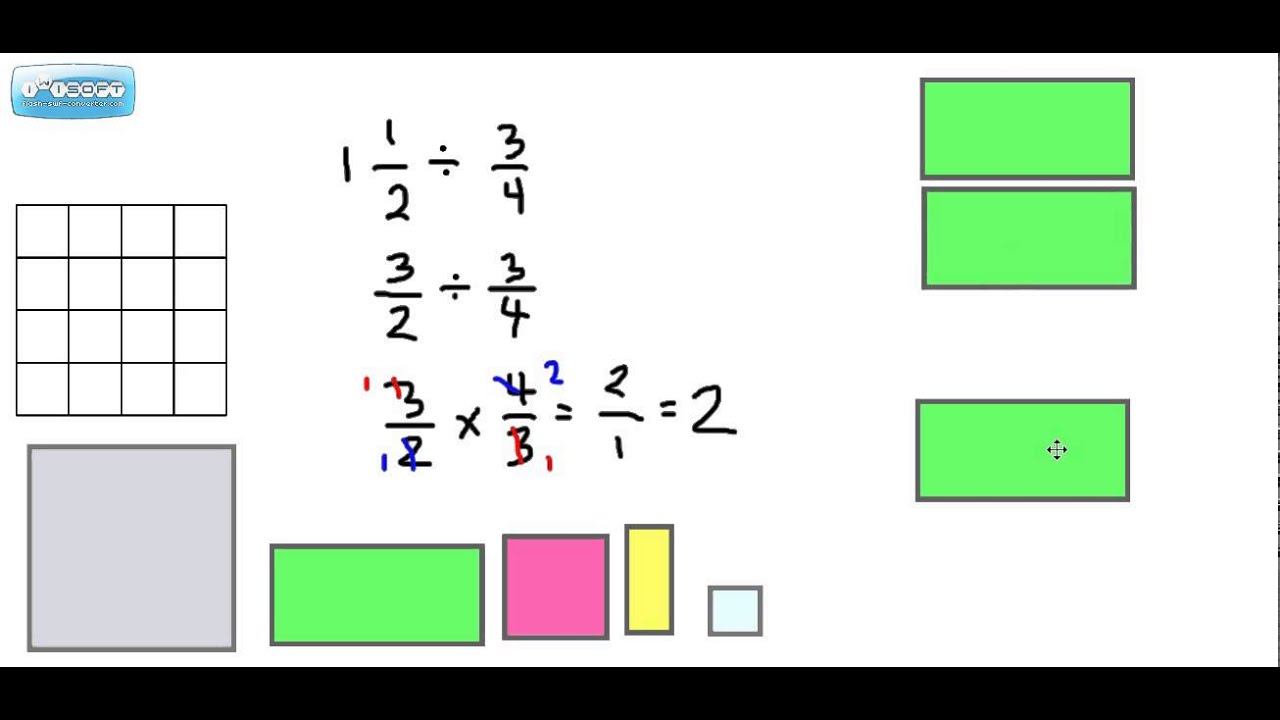 Mixed Number Division: Model - YouTube