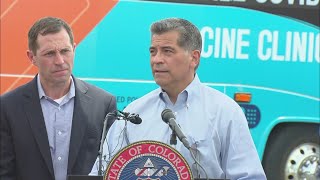 U S Health and Human Services Secretary Xavier Becerra Visits Colorado To Encourage COVID Vaccinati