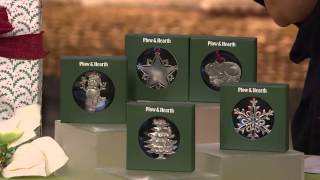 Plow & Hearth Set of 5 Pewter Ornaments with Gift Boxes with Albany Irvin